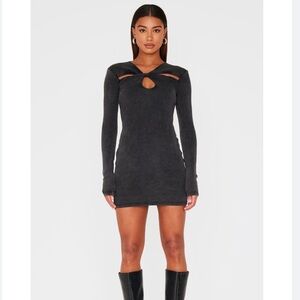 Prettylittlething Acid Wash Cutout Dress